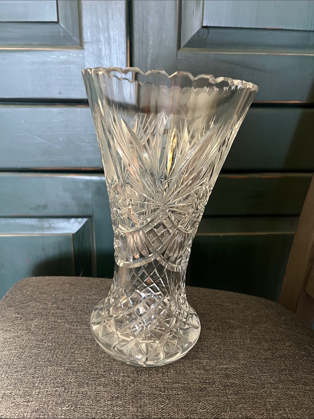 Cut Crystal Decorative Vase - Clear